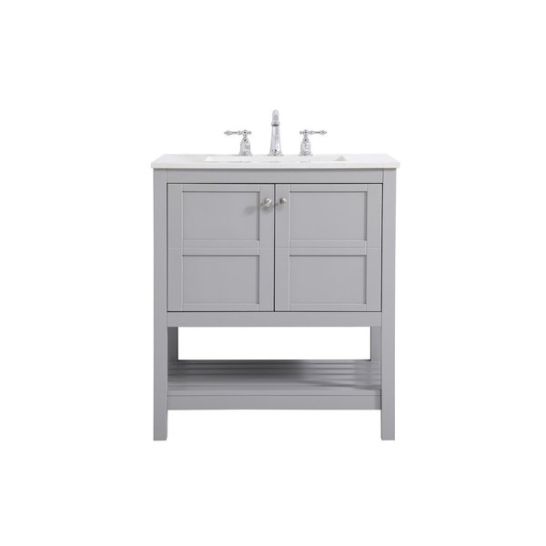 Elegant Decor 30 Inch Single Bathroom Vanity In Gray VF16430GR